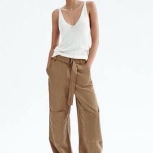 Zara Tan Wide Leg Pants